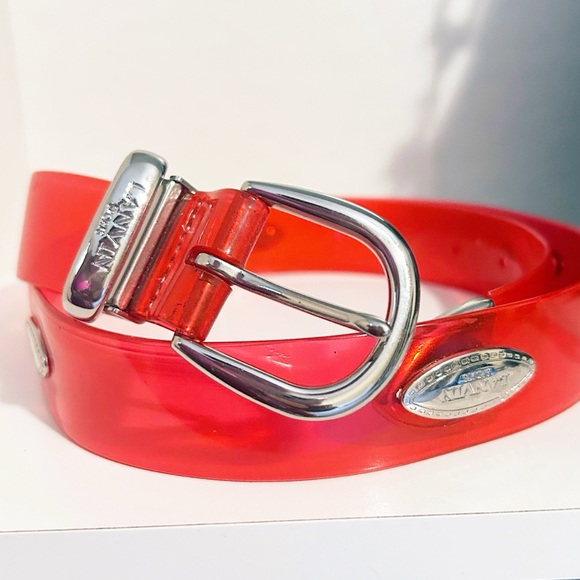 Auth. Lanvin Rare Vintage Neon Jelly Logo Belt - Picture 8 of 13